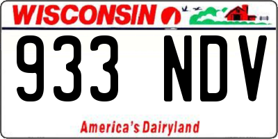 WI license plate 933NDV