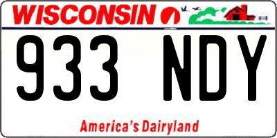WI license plate 933NDY