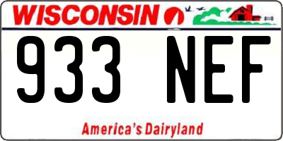 WI license plate 933NEF