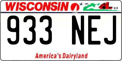 WI license plate 933NEJ