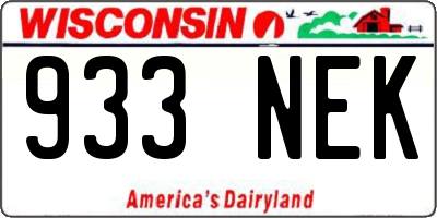 WI license plate 933NEK