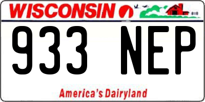WI license plate 933NEP