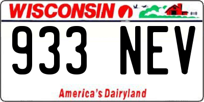 WI license plate 933NEV