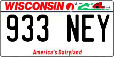 WI license plate 933NEY