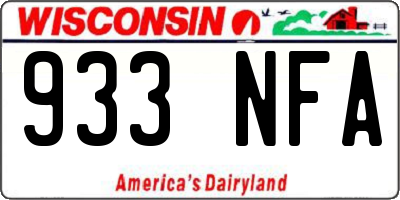 WI license plate 933NFA