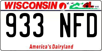 WI license plate 933NFD