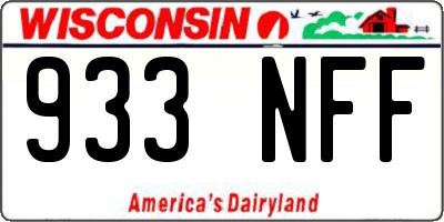 WI license plate 933NFF