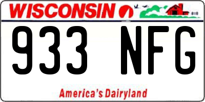 WI license plate 933NFG