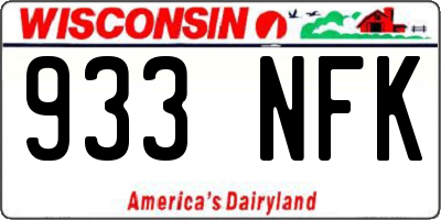 WI license plate 933NFK