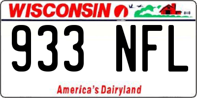WI license plate 933NFL