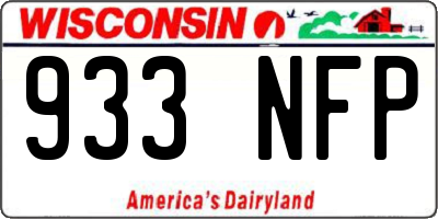 WI license plate 933NFP
