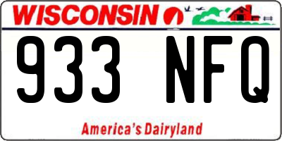 WI license plate 933NFQ