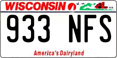 WI license plate 933NFS