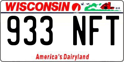 WI license plate 933NFT