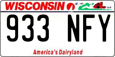 WI license plate 933NFY
