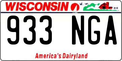 WI license plate 933NGA