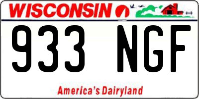 WI license plate 933NGF