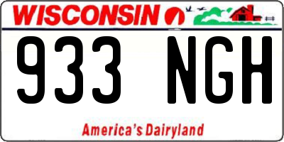 WI license plate 933NGH