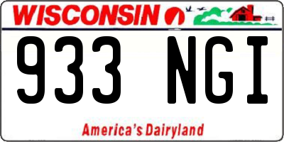 WI license plate 933NGI