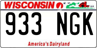 WI license plate 933NGK