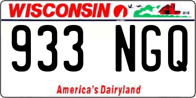 WI license plate 933NGQ
