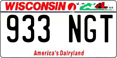 WI license plate 933NGT