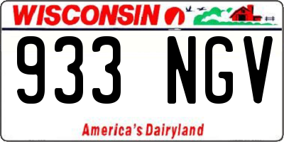 WI license plate 933NGV