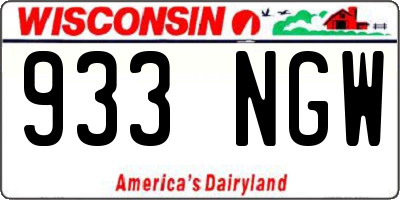 WI license plate 933NGW