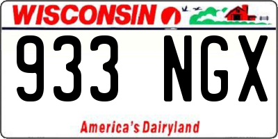 WI license plate 933NGX