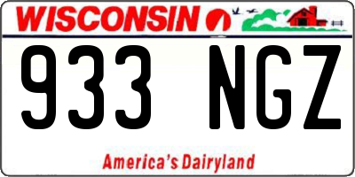 WI license plate 933NGZ
