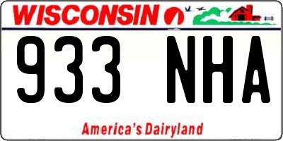 WI license plate 933NHA