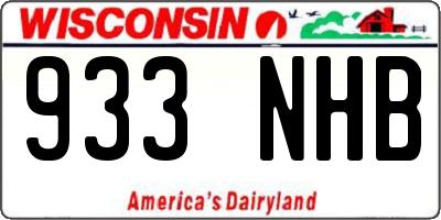 WI license plate 933NHB