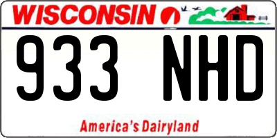 WI license plate 933NHD