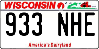 WI license plate 933NHE