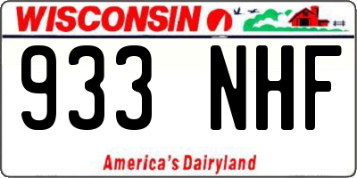 WI license plate 933NHF