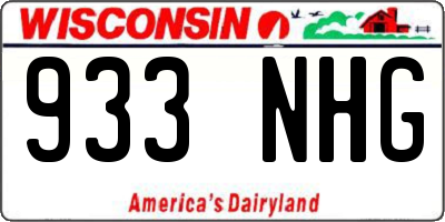 WI license plate 933NHG