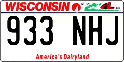 WI license plate 933NHJ