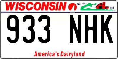 WI license plate 933NHK