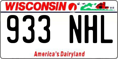 WI license plate 933NHL