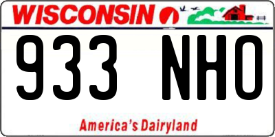 WI license plate 933NHO