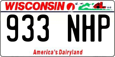 WI license plate 933NHP