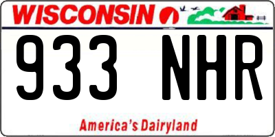 WI license plate 933NHR