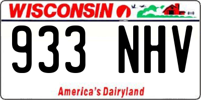 WI license plate 933NHV