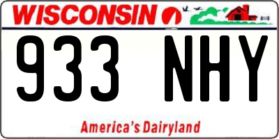 WI license plate 933NHY
