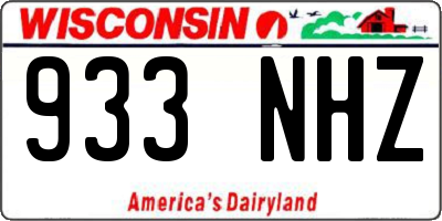 WI license plate 933NHZ
