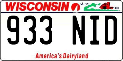 WI license plate 933NID