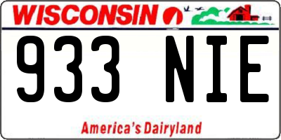 WI license plate 933NIE