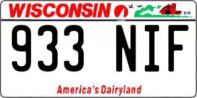WI license plate 933NIF