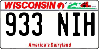 WI license plate 933NIH