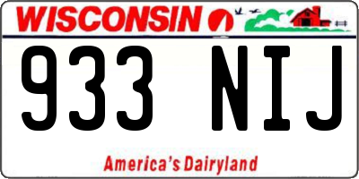 WI license plate 933NIJ